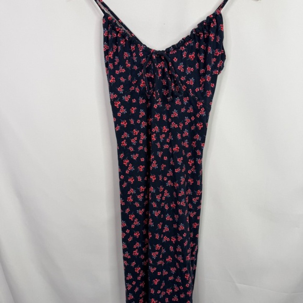 Z Supply Women Navy Red Ditsy Floral Maxi Dress Sweetheart Neck Size M NWT - Picture 9 of 12